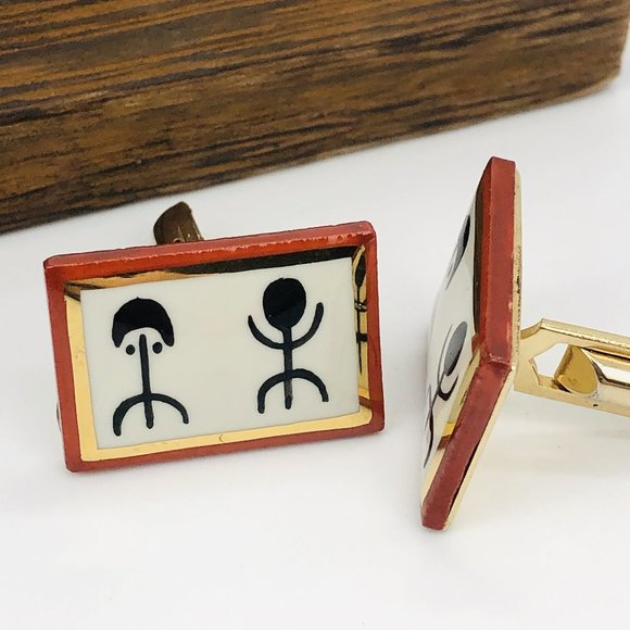 Victoria Flemming N.Y. Enamel Porcelain Cufflinks - Picture 3 of 9